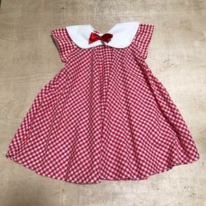 Vintage Little Star A-line Gingham Plaid Dress Red White Size 5